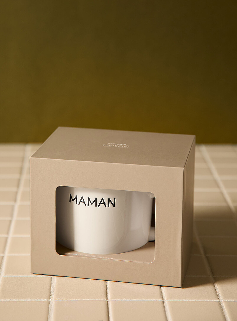 Simons Maison: La tasse imprim&eacute;e maman Ivoire - Beige cr&egrave;me