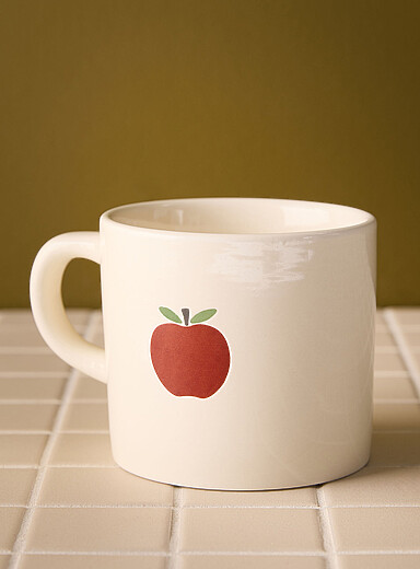 Simons Maison: La tasse imprim&eacute;e pomme Blanc cass&eacute;