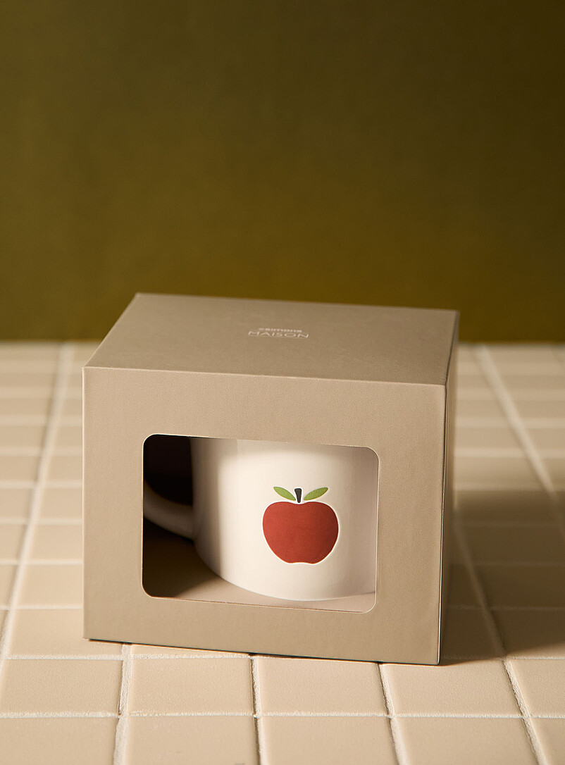 Simons Maison: La tasse imprim&eacute;e pomme Blanc cass&eacute;