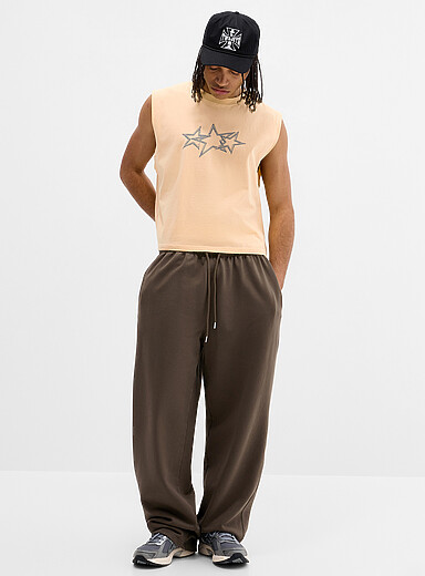 Washed wide-leg sweatpant Relaxed fit <b>Imported from Seoul</b>