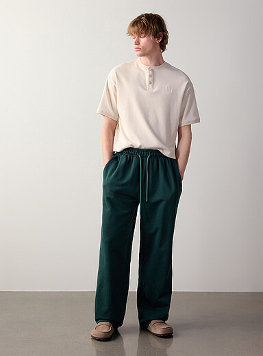 Djab Assorted Green Washed wide-leg sweatpant Relaxed fit <b>Imported from Seoul</b> for men