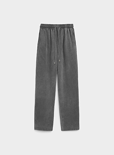 Djab Grey Washed wide-leg sweatpant Relaxed fit <b>Imported from Seoul</b> for men