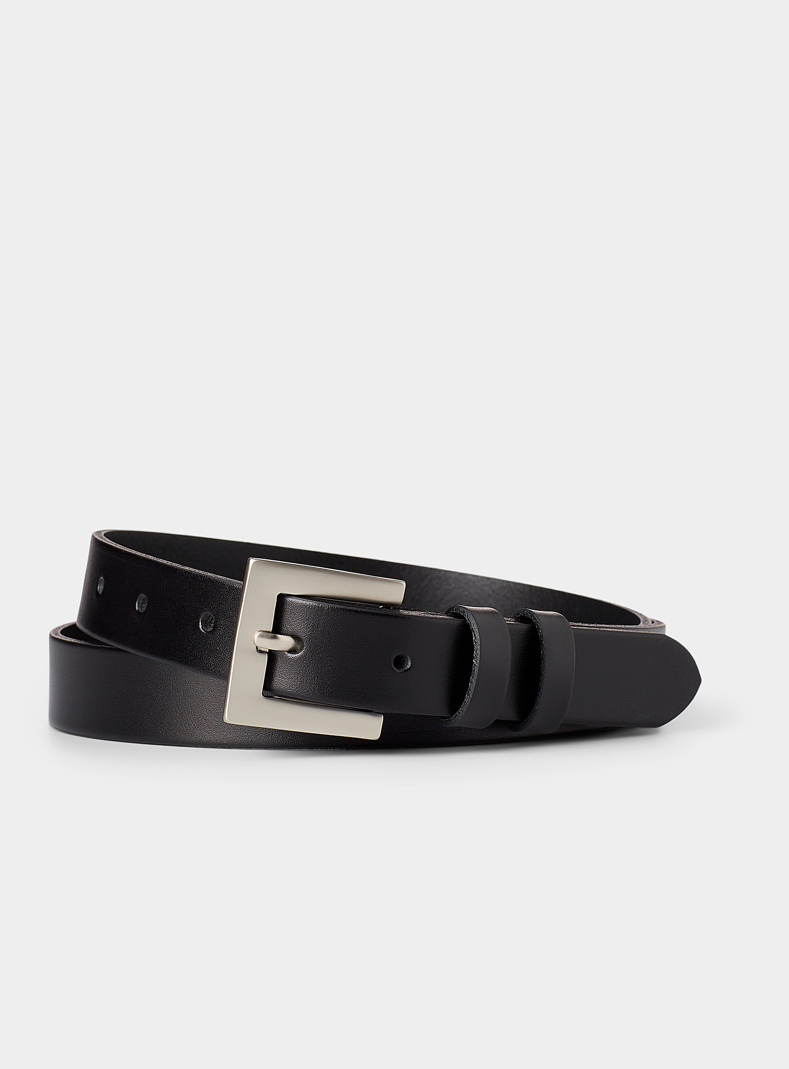Le 31 Thin Smooth Leather Belt In Black
