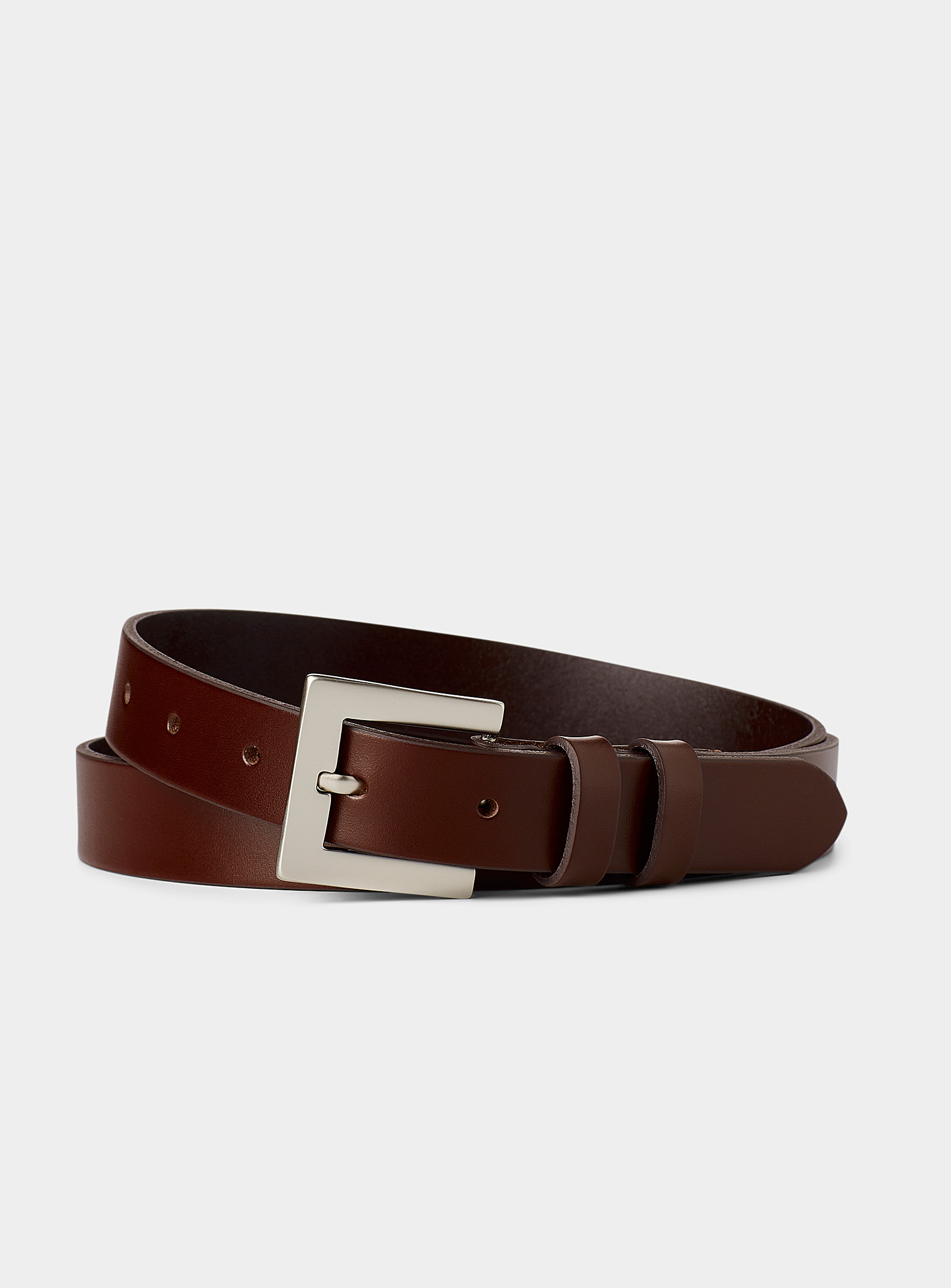 Le 31 Thin Smooth Leather Belt In Brown