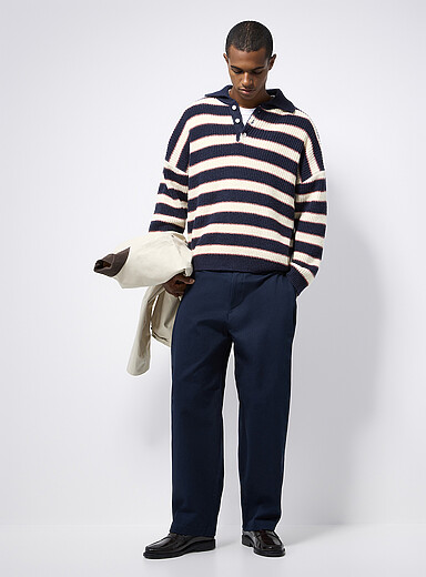 Le pantalon twill color&eacute; Coupe ample <b>Importation de S&eacute;oul</b>
