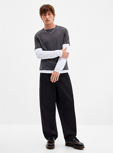 Le pantalon 5 poches twill lourd Coupe relaxe <b>Importation de S&eacute;oul</b>