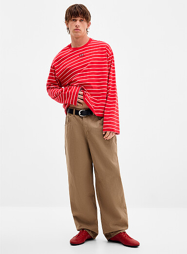 Le pantalon 5 poches twill lourd Coupe relaxe <b>Importation de S&eacute;oul</b>