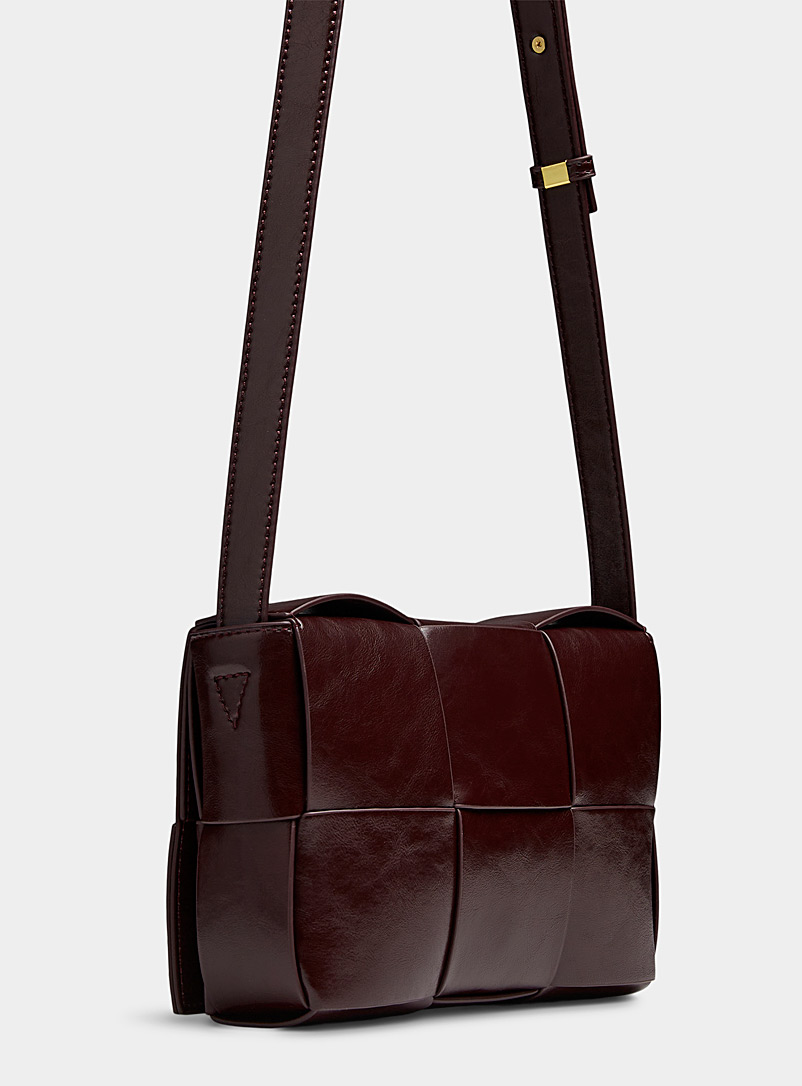 Rectangular woven leather crossbody bag product image 2