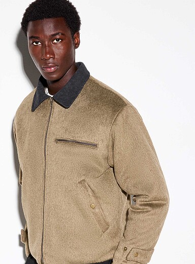 La veste travailleur poilue col contraste <b>Importation de S&eacute;oul</b>