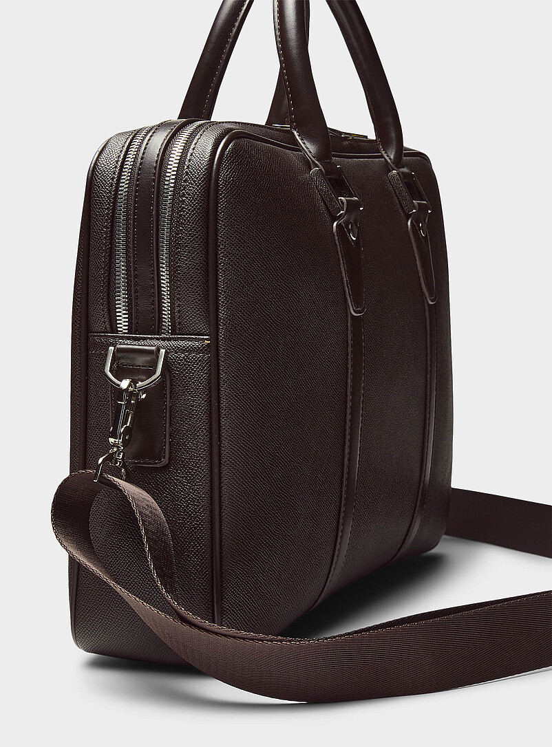 Le 31: La mallette effet cuir textur&eacute; Noir pour homme