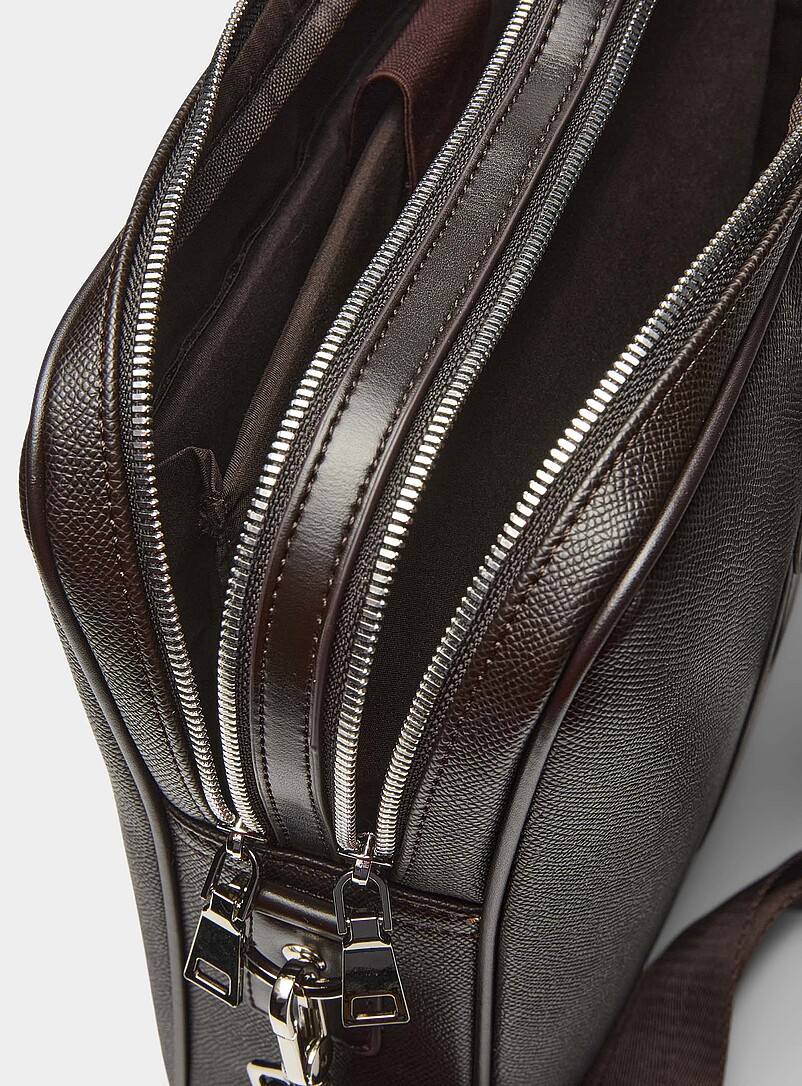 Le 31: La mallette effet cuir textur&eacute; Noir pour homme