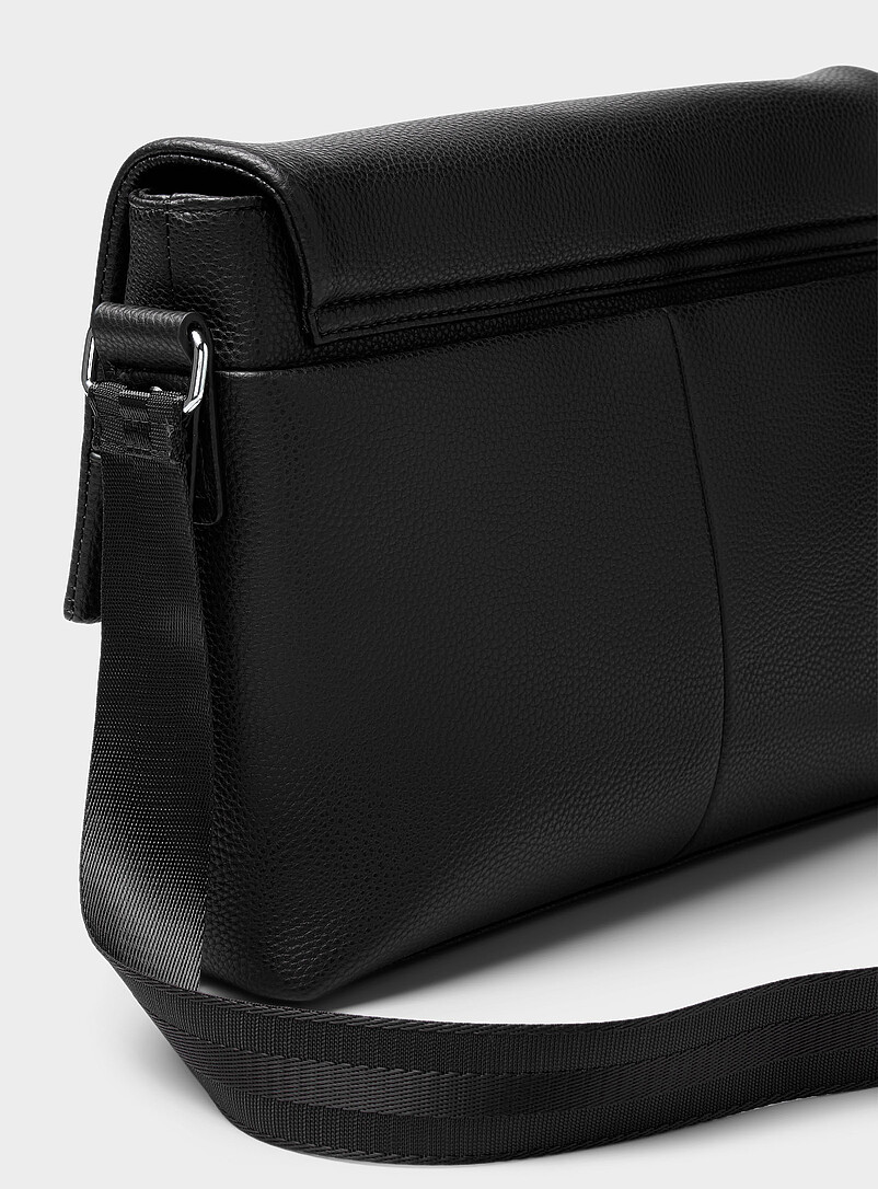 Le 31: Le sac messager pochettes asym&eacute;triques Noir pour homme