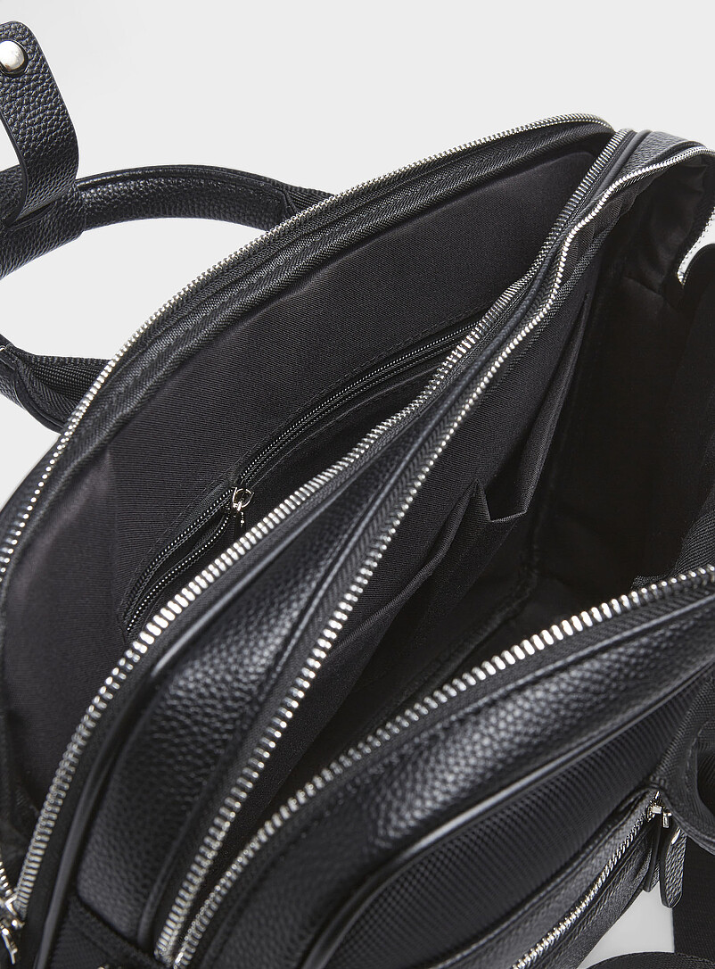 Monochrome mixed-media briefcase product image 3