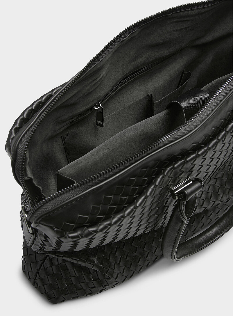 Woven faux-leather briefcase product image 3