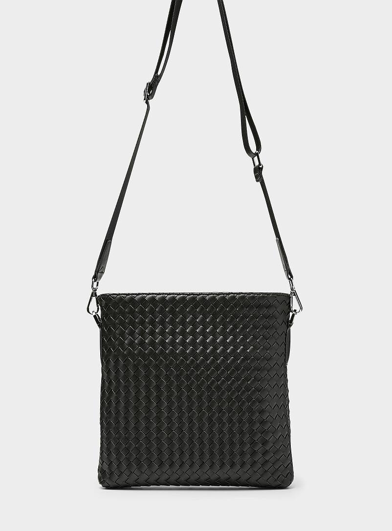 Braided Faux-Leather Shoulder Bag