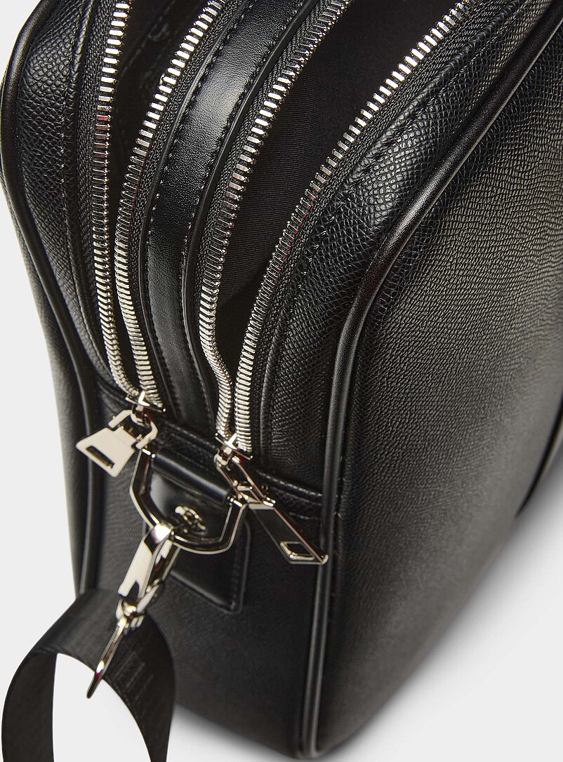 Textured faux-leather briefcase product image 3