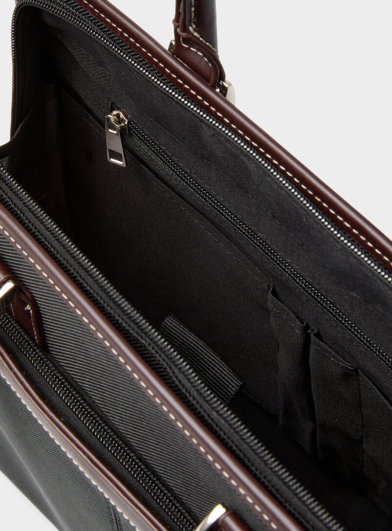 Faux-leather trim briefcase product image 3