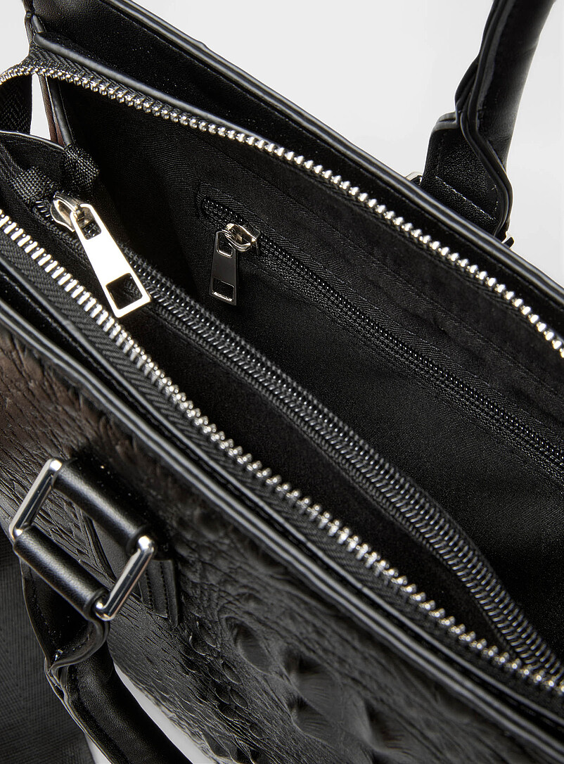 Faux croc leather briefcase product image 3