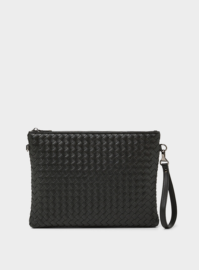 Braided genuine leather clutch product image (primary)