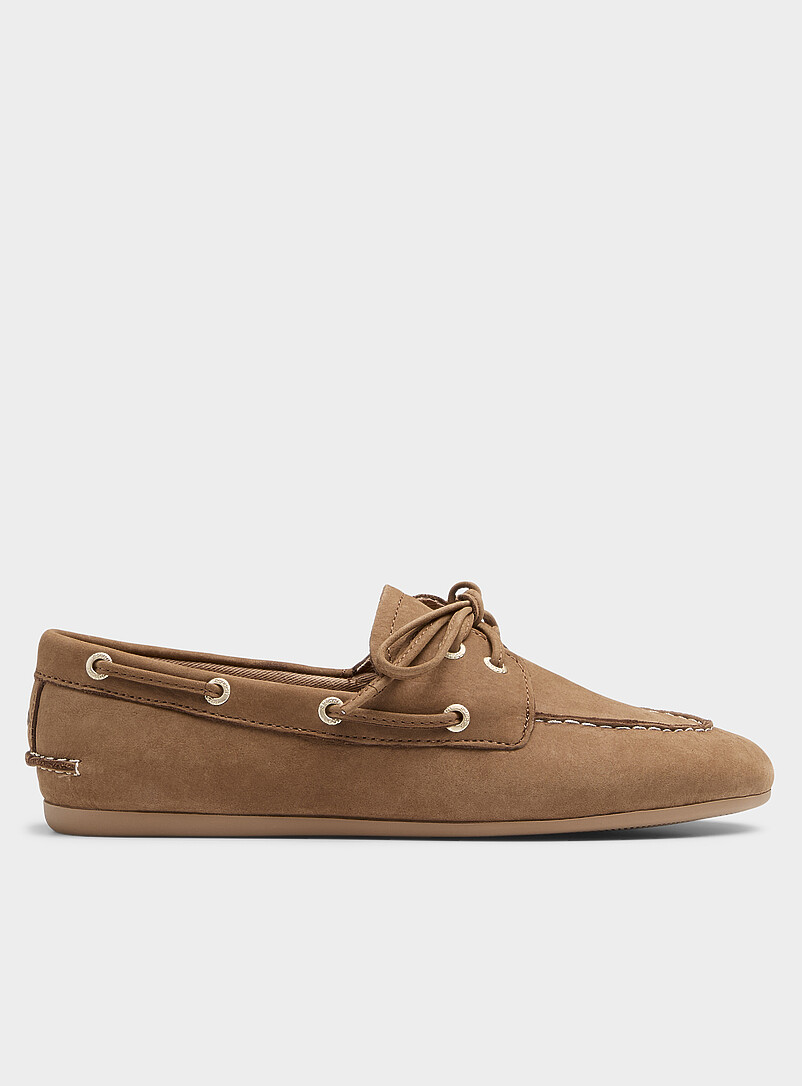 Tan suede slim boat shoe Women product image 3