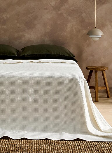 Simons Maison: La couverture tricot gaufr&eacute; Vert