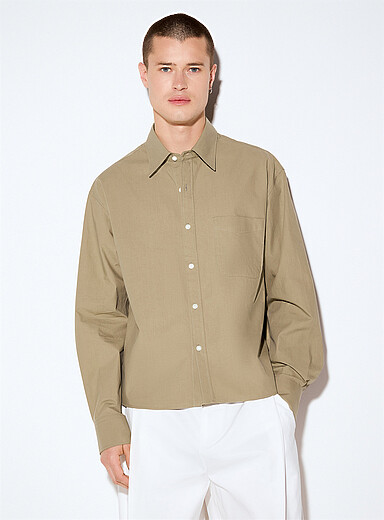 Crisp poplin boxy shirt <b>Imported from Seoul</b>