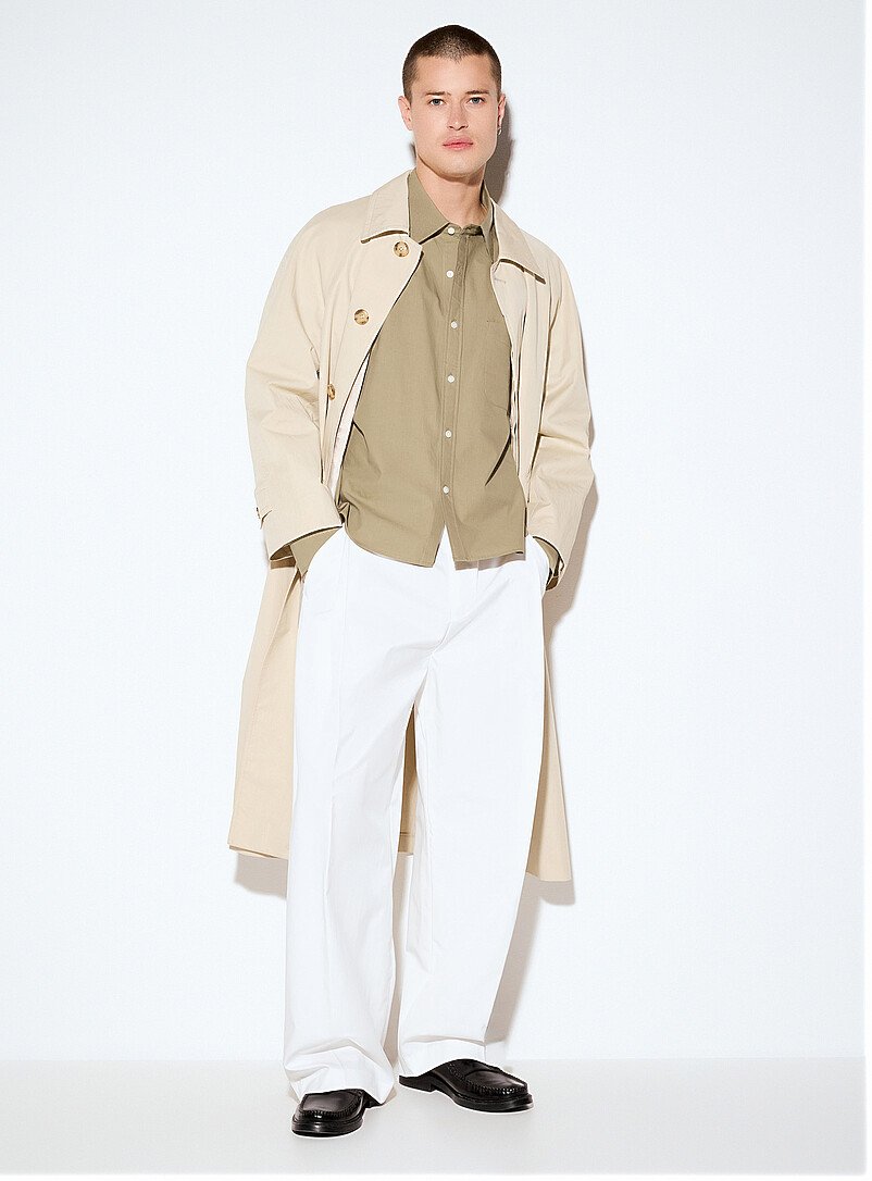 Le 31: La chemise carr&eacute;e popeline craquante <b>Importation de S&eacute;oul</b> Blanc pour homme