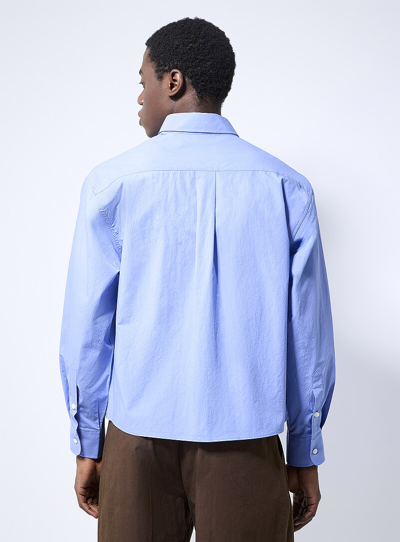 Le 31: La chemise carr&eacute;e popeline craquante <b>Importation de S&eacute;oul</b> Blanc pour homme