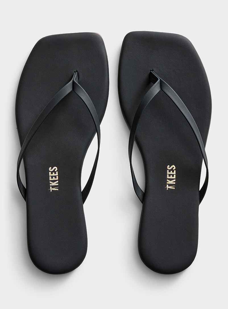 Square toe Lily matte leather flip-flops Women product image (primary)