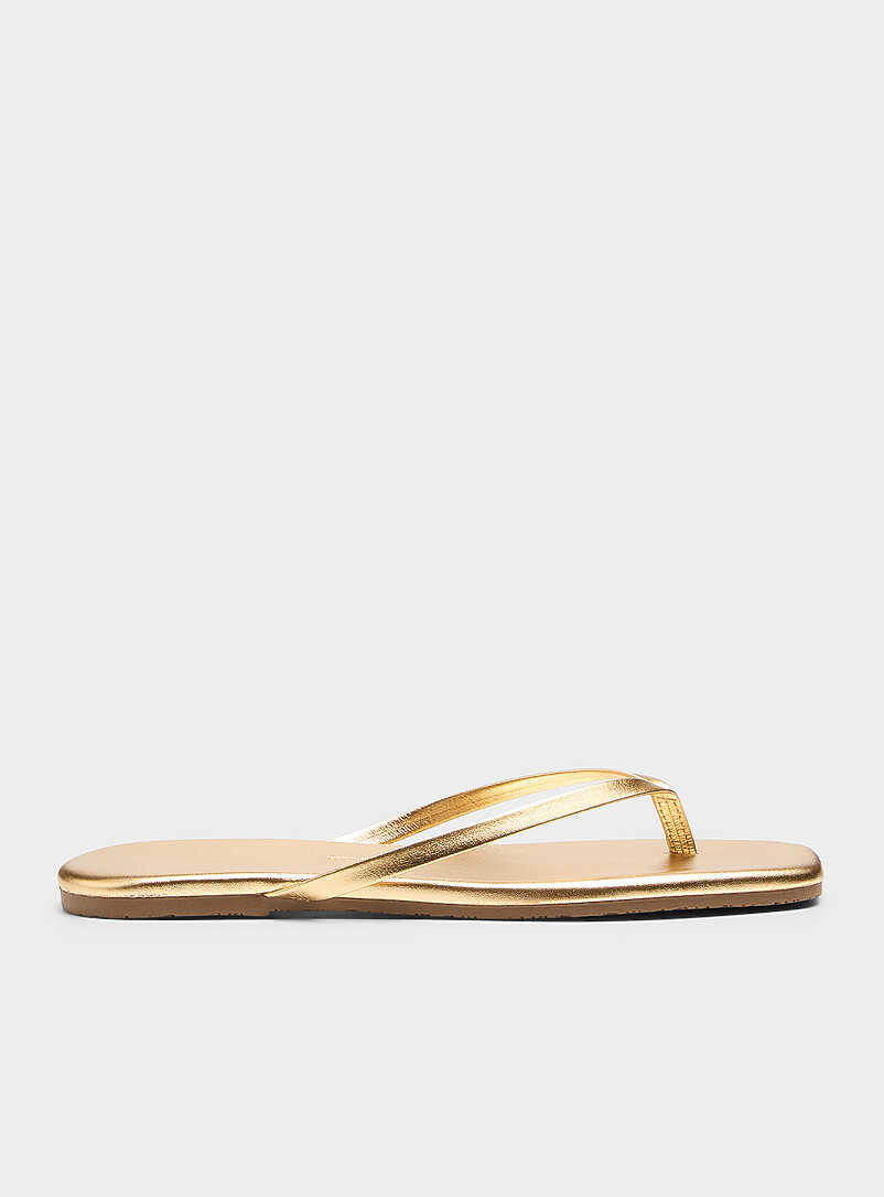 Square toe Lily metallic leather flip-flops Women product image 2