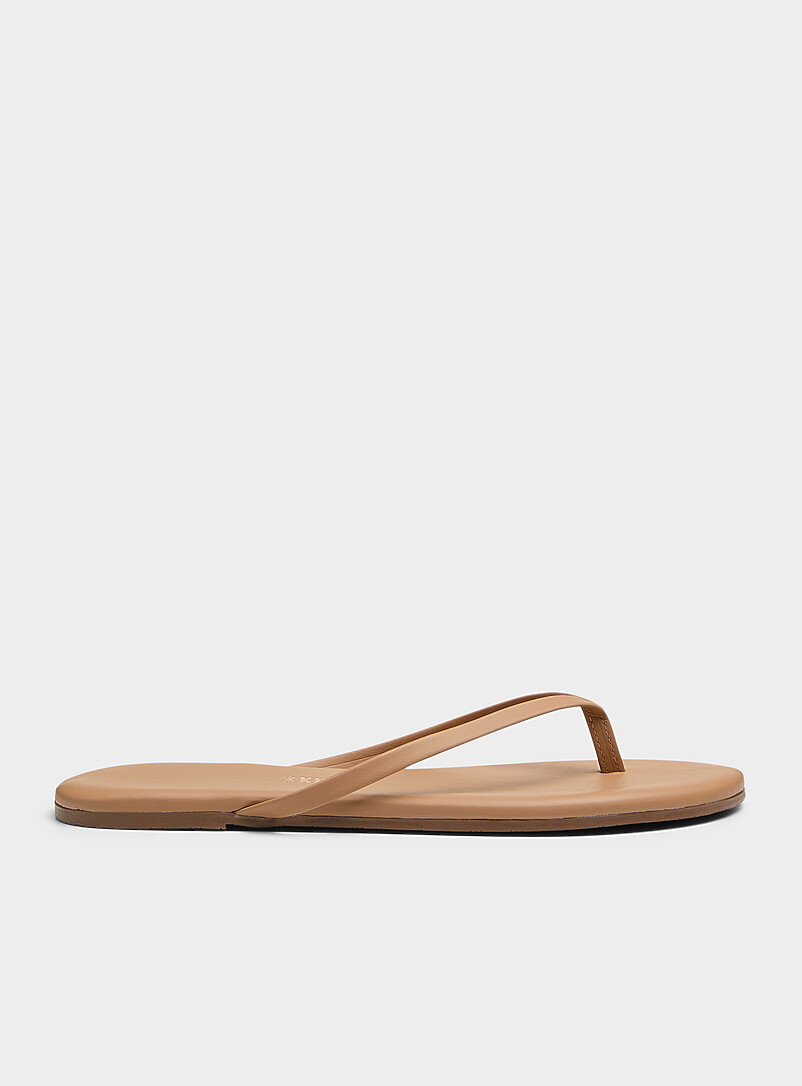 Round toe Lily matte leather flip-flops product image 2