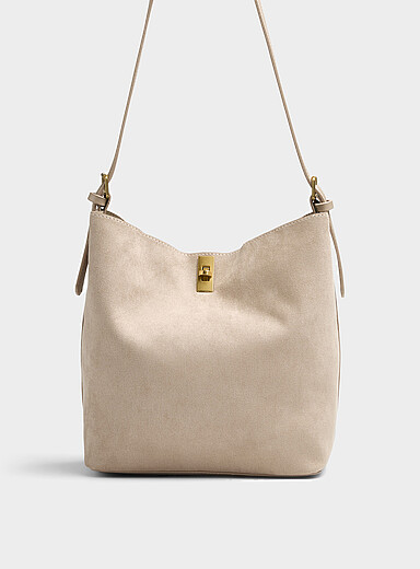 Simons: Le sac besace bandouli&egrave;re ceinture Ivoire - Beige cr&egrave;me pour femme