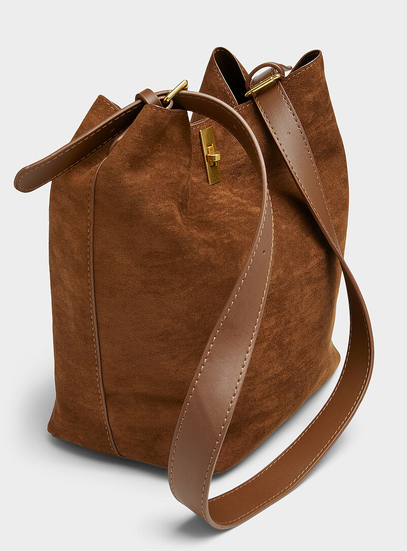 Simons Chocolate/Espresso Belt-crossbody hobo bag for women
