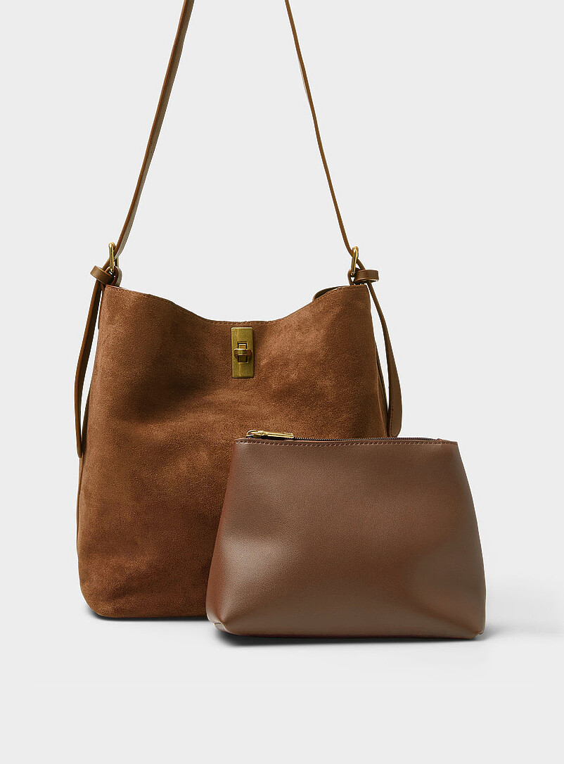 Simons: Le sac besace bandouli&egrave;re ceinture Noir pour femme