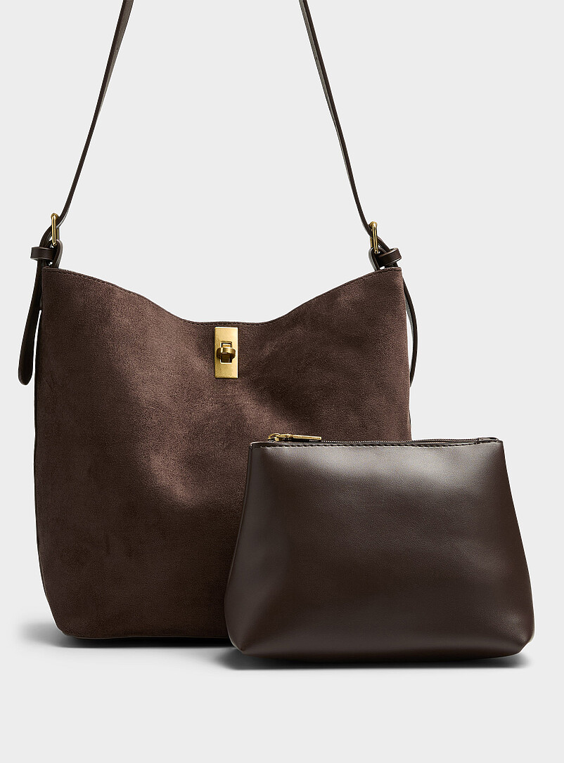 Simons: Le sac besace bandouli&egrave;re ceinture Noir pour femme
