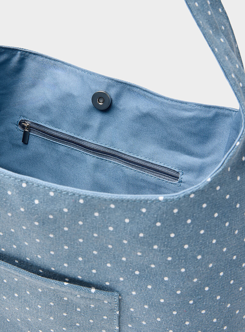 Simons Brown Pin-dot fabric XL hobo bag for women