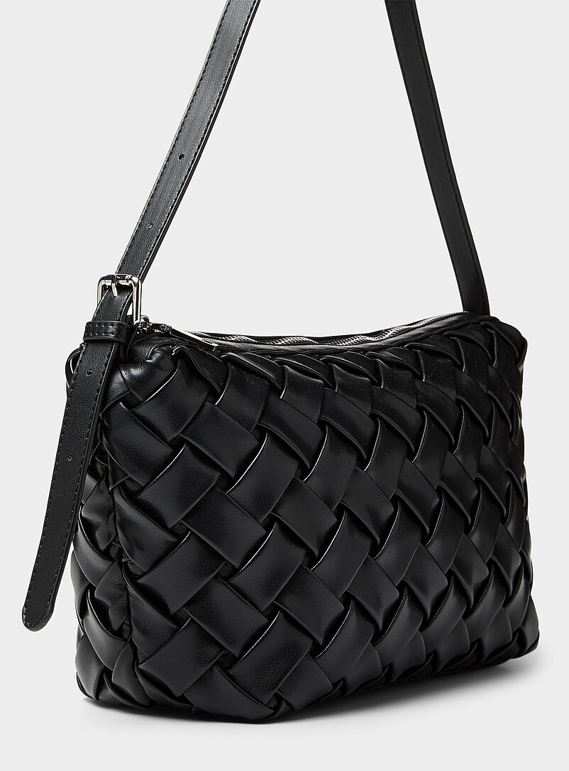 Basketweave faux-leather crossbody bag | Simons | | Simons