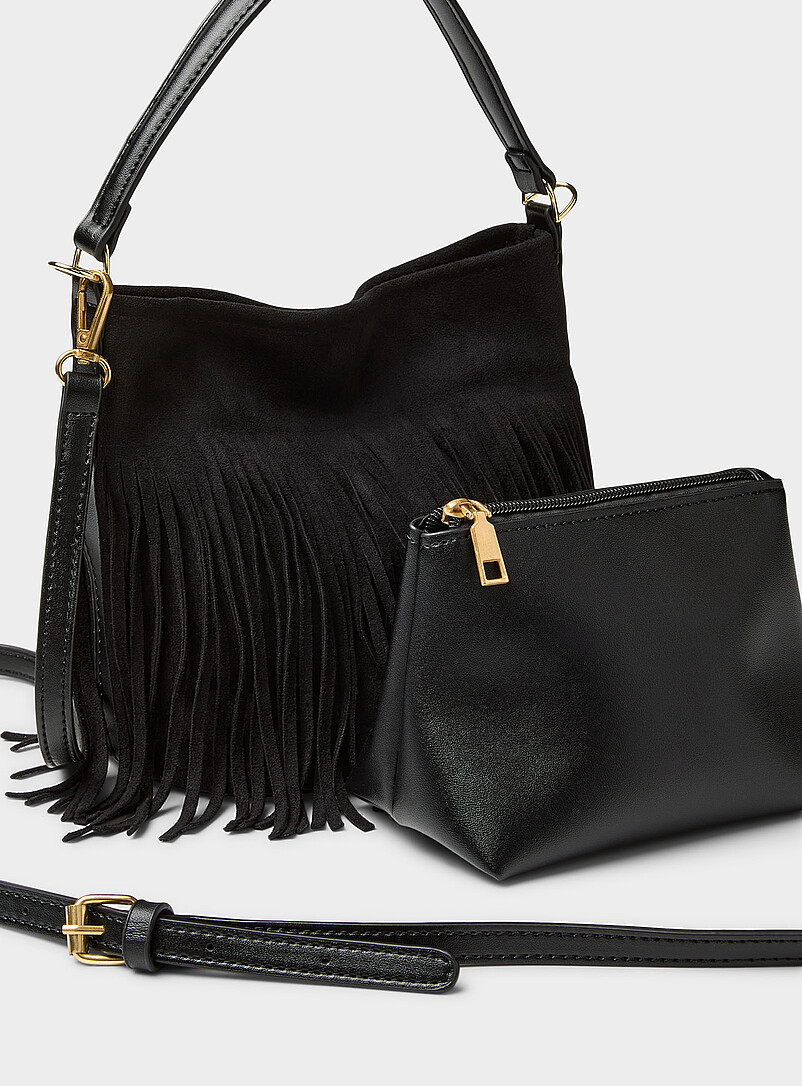 Fringed faux-suede hobo bag product image 2