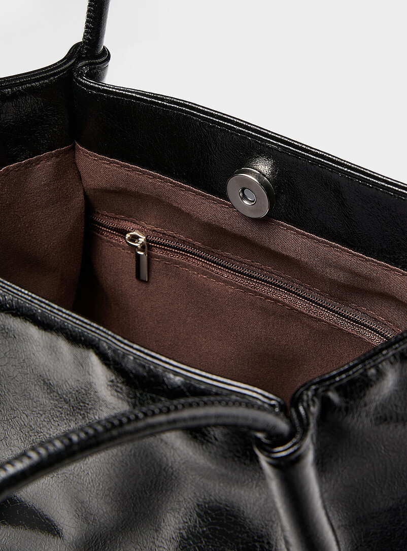 Crackled faux-leather hobo bag product image 3