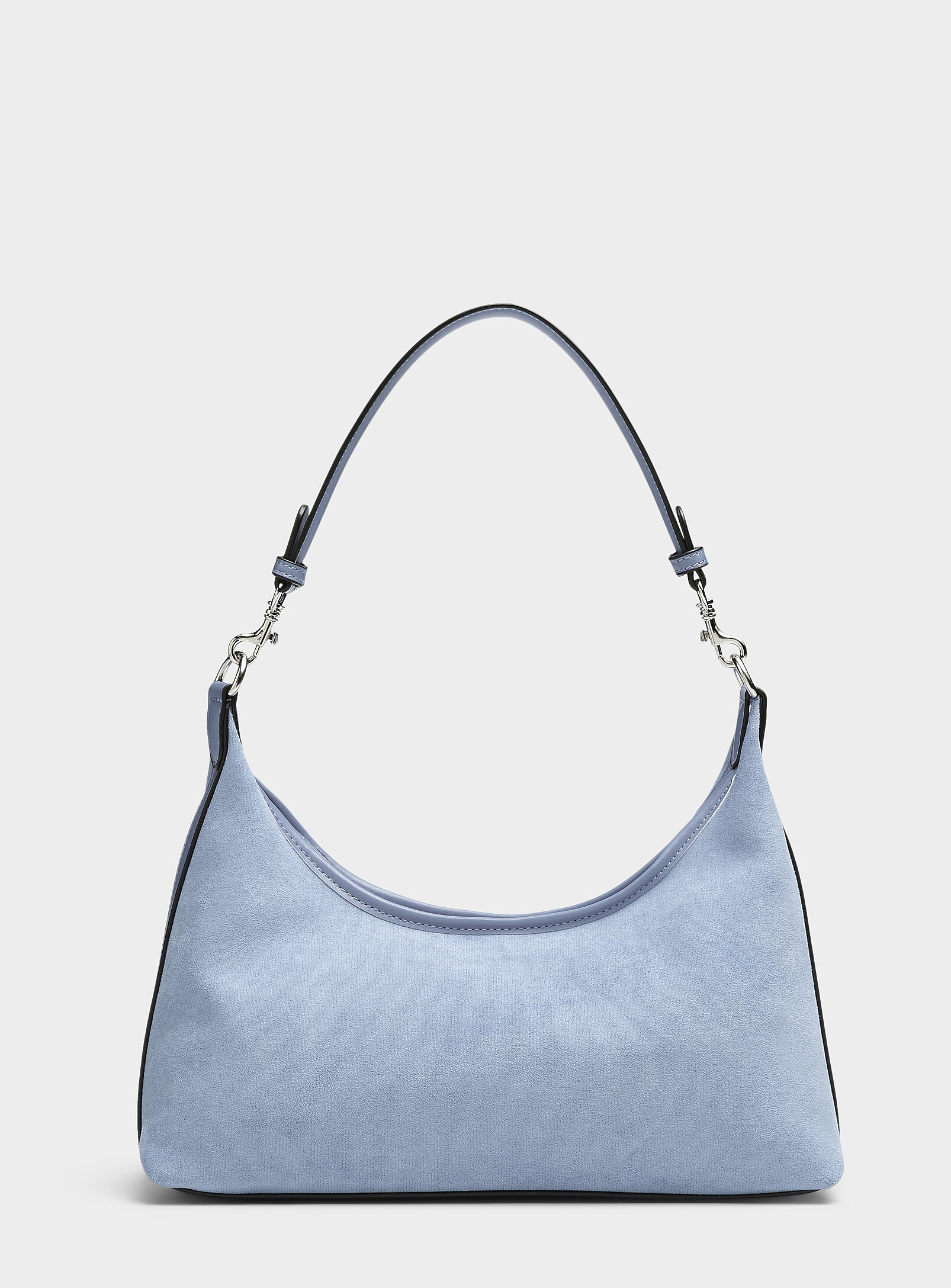 Simons - Velvety faux-suede shoulder bag (Women, Blue, ONE SIZE)