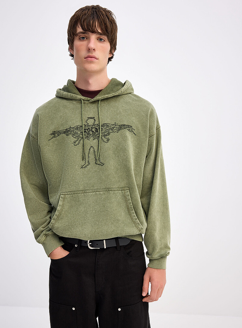 Oversized faded gothic angel hoodie Oversized fit product image (primary)