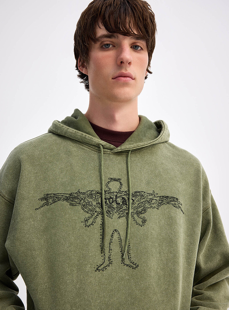Oversized faded gothic angel hoodie Oversized fit product image 2