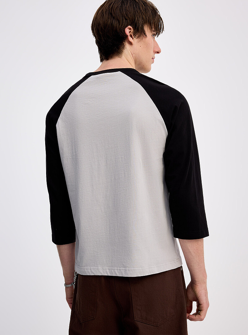 3/4 sleeve two-tone raglan T-shirt Slim fit product image 2