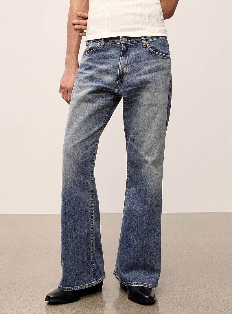 Edwin: Le jean bleu d&eacute;lav&eacute; Aomori <b>Coupe &eacute;vas&eacute;e</b> Bleu pour homme