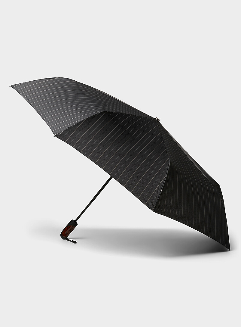 Striped ergonomic umbrella product image (primary)