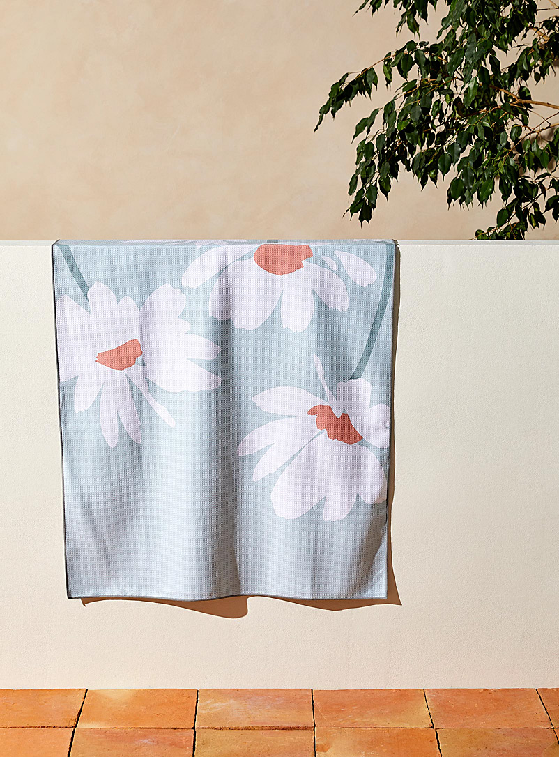 Serviette De Bain Lin 100×145 Cm Bleu Provence – 100% Lin Naturel, Ultra Absorbante Et Séchage Rapide