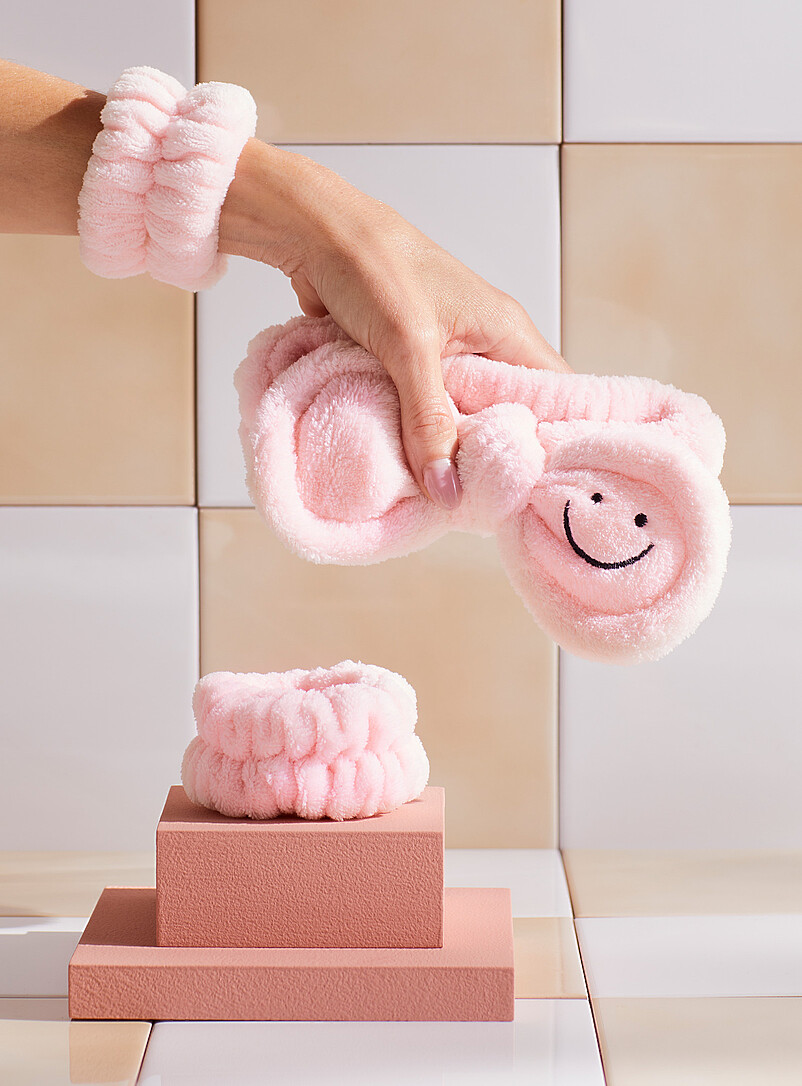 Smiley face bow plush headband product image 2