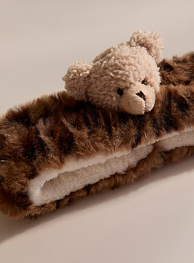 Le bandeau peluche l&eacute;opard ourson brun