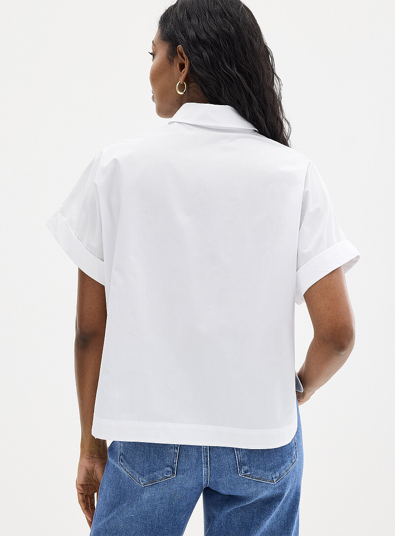 Contemporaine White Patch pockets boxy-fit poplin shirt for women