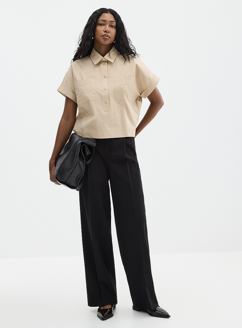 Contemporaine White Patch pockets boxy-fit poplin shirt for women